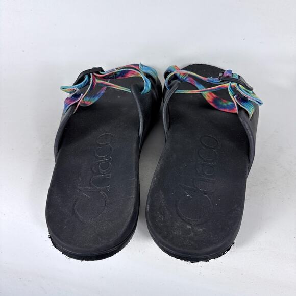 Chaco Chillos Slide Sandals Men\'s 12 Dark Tie-Dye Comfort Adjustable Slip On
